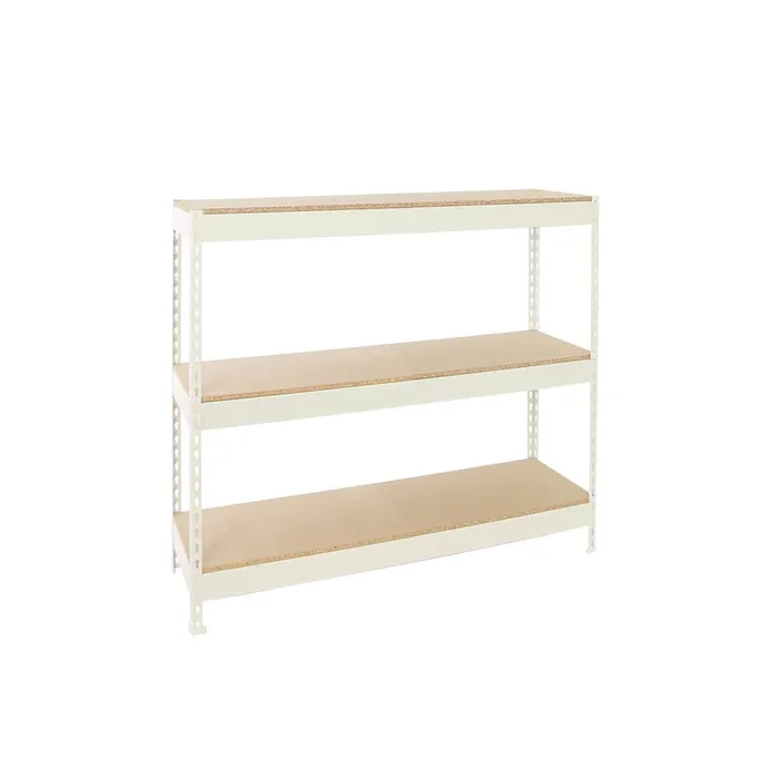 Étagère mobile charge moyenne 400kg – 2000x1200x750 – 3 niveaux Blanc/Bois – SIMON RACK – 8425437150517