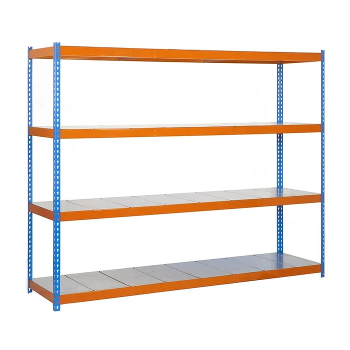 Étagère mobile charge moyenne 400kg – 2000x1800x450 – 4 niveaux Bleu/Orange – SIMON RACK – 8435104918692