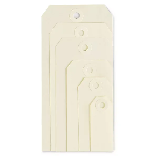 Étiquette américaine cartonnée beige sans attache