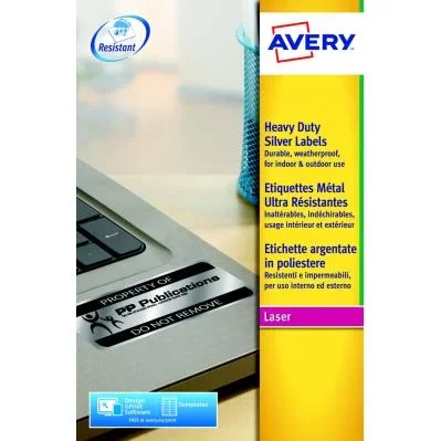 Etiquettes Avery L4775-20 – laser – inaltérables – blanc – 210 x 297 mm – boîte de 20