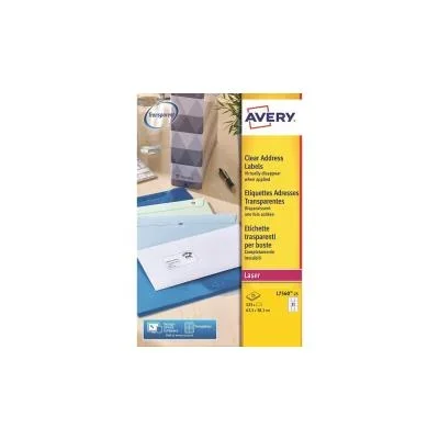 Etiquettes Avery L7560 – laser – invisible – 63.5×38.1 – pochette de 525