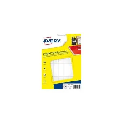 Etiquettes multi-usages Avery – ETE028 – 48,5 x 18,5 mm – 16 planches A5 – blanches – paquet de 448