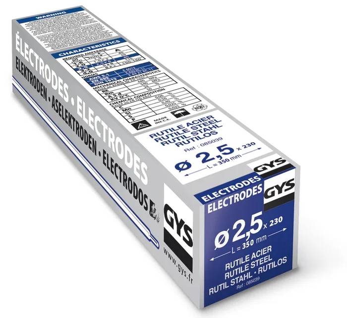 Etui de 230 Électrodes rutiles E6013 Ø 2,5 GYS – 085039