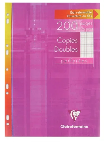 Etui de 50 copies doubles perforées 21×29,7 cm, 5×5, blanc