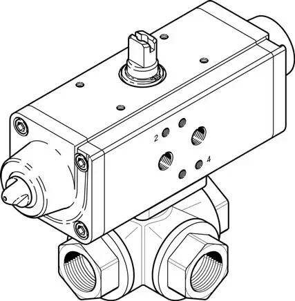 FESTO VZBA-3/8″-GGG-63-32T-F0304-V4V4T-PS30-R-90-4-C (1915745) Unité d’entraînement de robinet à boisseau sphérique