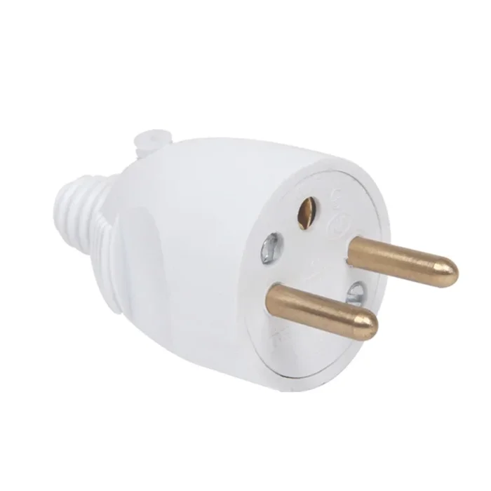 FICHE MALE 2P+T 16A DROITE A COIFFE BLANC – DEBFLEX – 713220