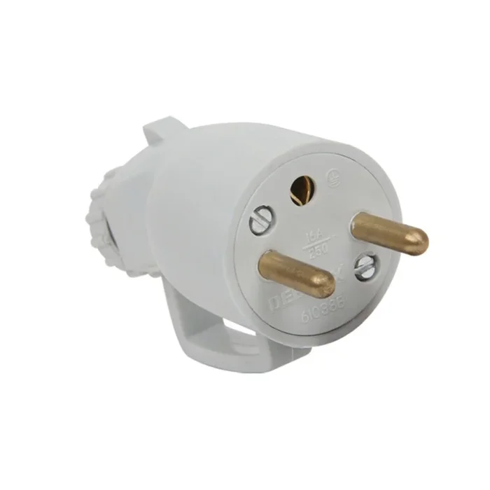FICHE MALE 2P+T 16A POUR FICHE AVEC VOLET GRIS – DEBFLEX – 713780