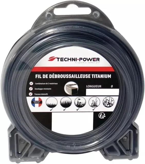 Fil de débroussailleuse nylon double titanium ø3,5 mm / 6 m Techni Power