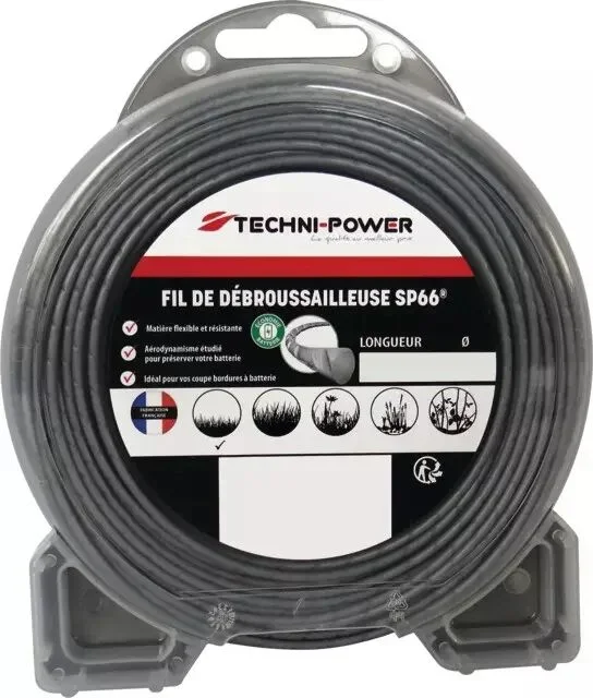 Fil de débroussailleuse nylon ø1,6mm / 15 m Techni Power