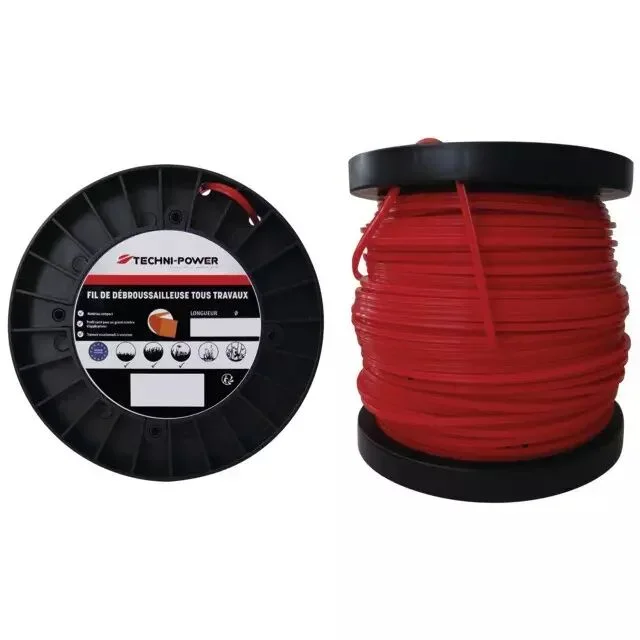 Fil nylon carre ø4,5mm bobine 98m techni-power