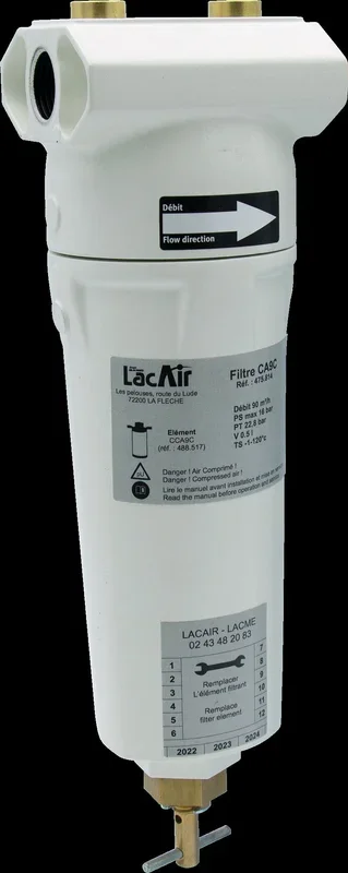 Filtre charbon actif ca9c – 90 m³/h – 1/2″ f – filtration chimique LACME – 475814