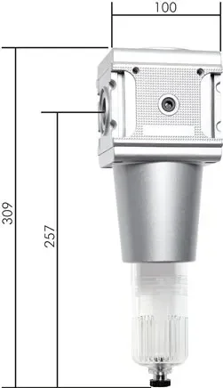 Filtre MULTIFIX, G 3/4&Prime;, taille 5, récipient en plastique, purge automatique des condensats