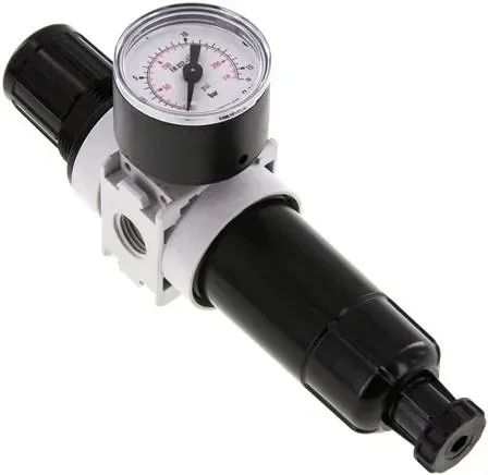 Filtre régulateur MULTIFIX, G 1/4″, 0,5 – 10 bar, non consigné, cuve métallique