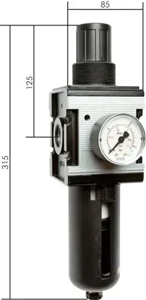 Filtre régulateur MULTIFIX, G 3/4&Prime;, 0,1 – 3 bar, série 4, taille 4, cuve métallique