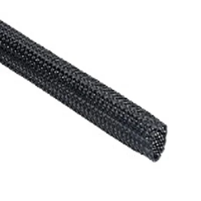 Gaine Tressée HellermannTyton en Polyester, Diam. 40mm, Long. 50m, Noir