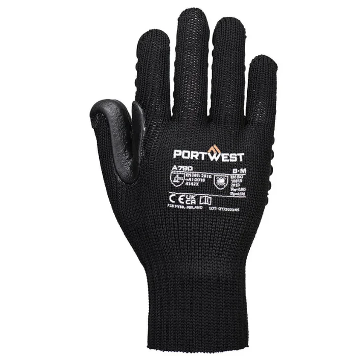 Gant anti-vibration A790 Portwest coloris noir