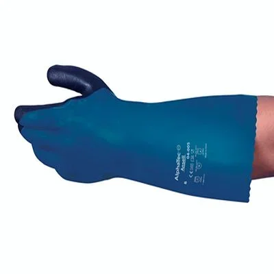 Gants Ansell AlphaTec 04-005, Taille 9, Résiste aux produits chimiques, 12 Paires, Bleu