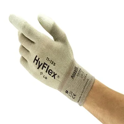 Gants antistatiques Ansell HyFlex 11-135, Taille 10, Antistatique, 12 Paires, Gris