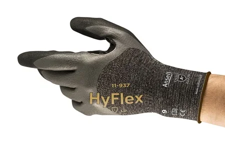 Gants de manutention Ansell 11-937, Taille 6, Résistant à l&rsquo;abrasion, 1 Paire, Noir