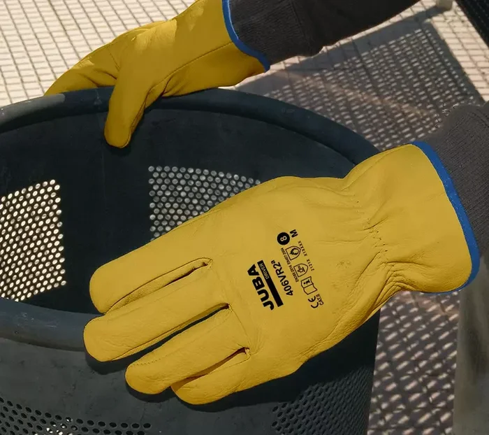 Gants manutention cuir fleur jaune m (406vr²)