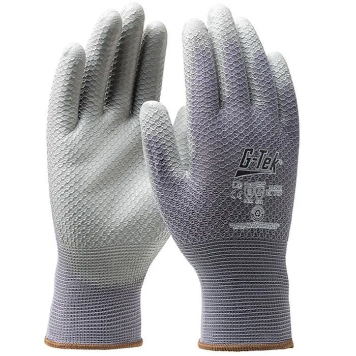 Gants nid d&rsquo;abeille 3RX gris – Lot de 12 – G-TEK – 31-350R