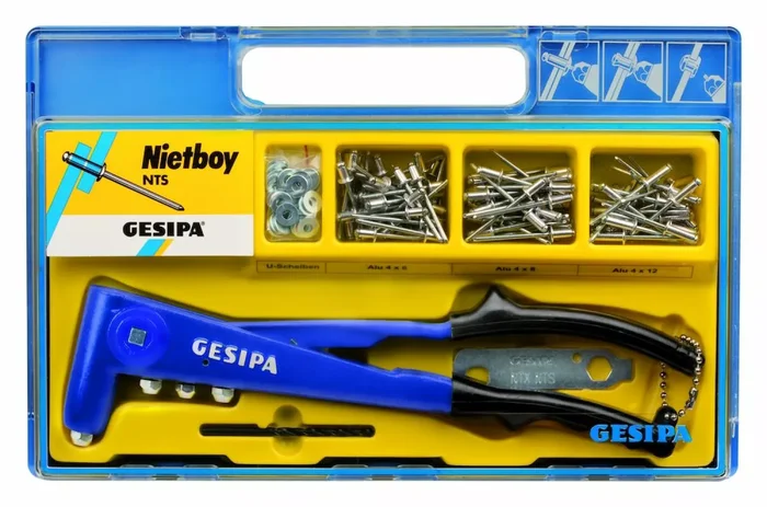 Gesipa NTS Agrafeuse Pince à rivets aveugles en coffret – 2,4-5,0mm