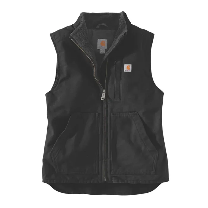 Gilet sans manche Femme à Col Montant Doublé Sherpa Noir BLK – CARHARTT – 104224
