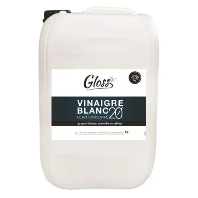 Gloss Vinaigre blanc Gloss 20° – Sans parfum – Bidon de 10 litres