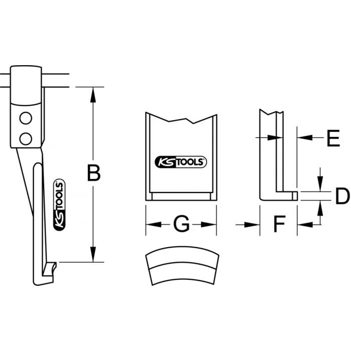 Griffe extra-fine, L.200 mm, pointe 3,6 mm KSTOOLS – 6151013