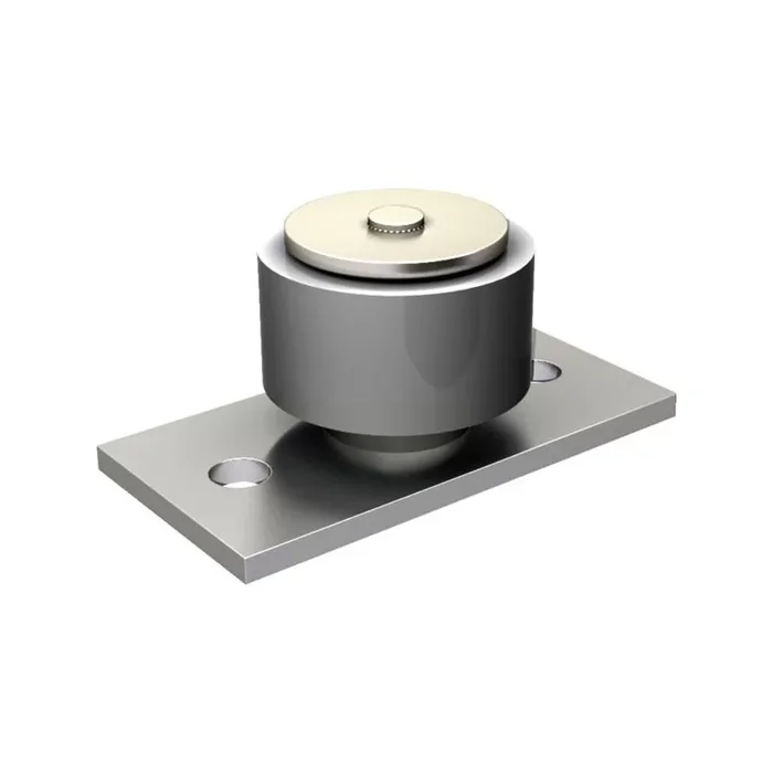 Guide du bas 1059 Mantion olive nylon diametre 50 mm sur cage a rouleaux avec platine renforcee