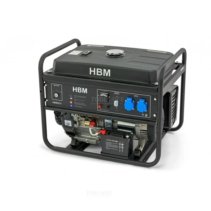 HBM 5.500W générateur avec 390 cc moteur à OHV essence, 230V/12V