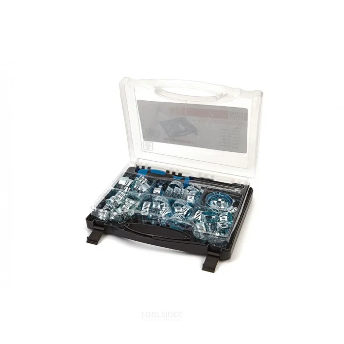 HBM Assortiment de colliers de serrage & clé à douille 50 pièces