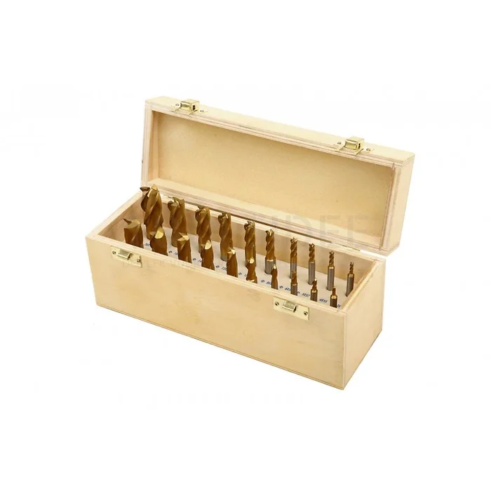 HBM Ensemble de 20 fraises HSS – revêtement TiN modèle 2