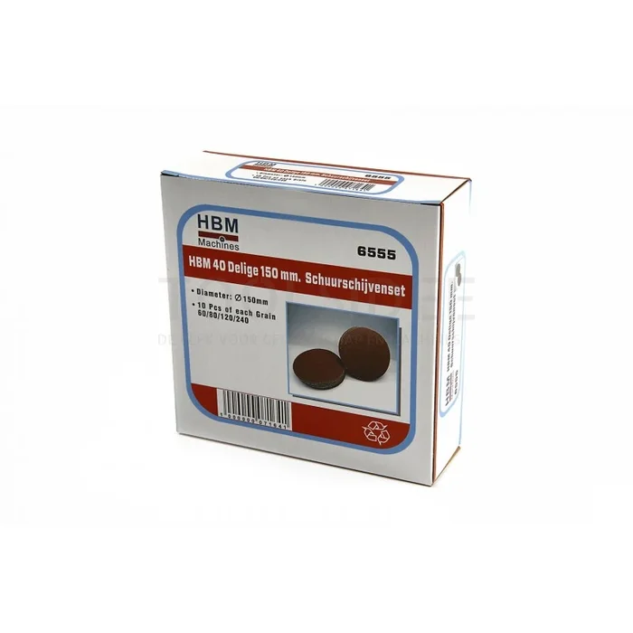 HBM Jeu de disques abrasifs auto-adhésifs 40 pièces 150 mm