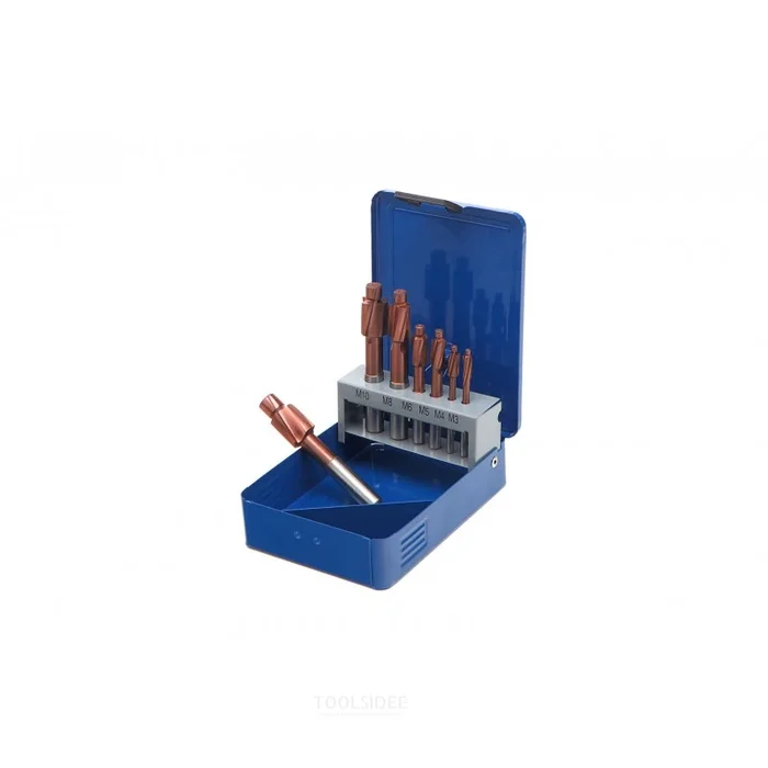 HBM Jeu de sept pièces HSS pour fraiseuses 5% cobalt