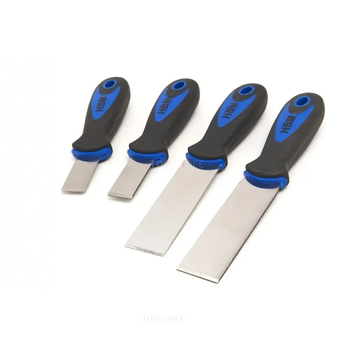 HBM Professional Set de grattoirs de joints en acier inoxydable 43 – 94 mm 4 pièces