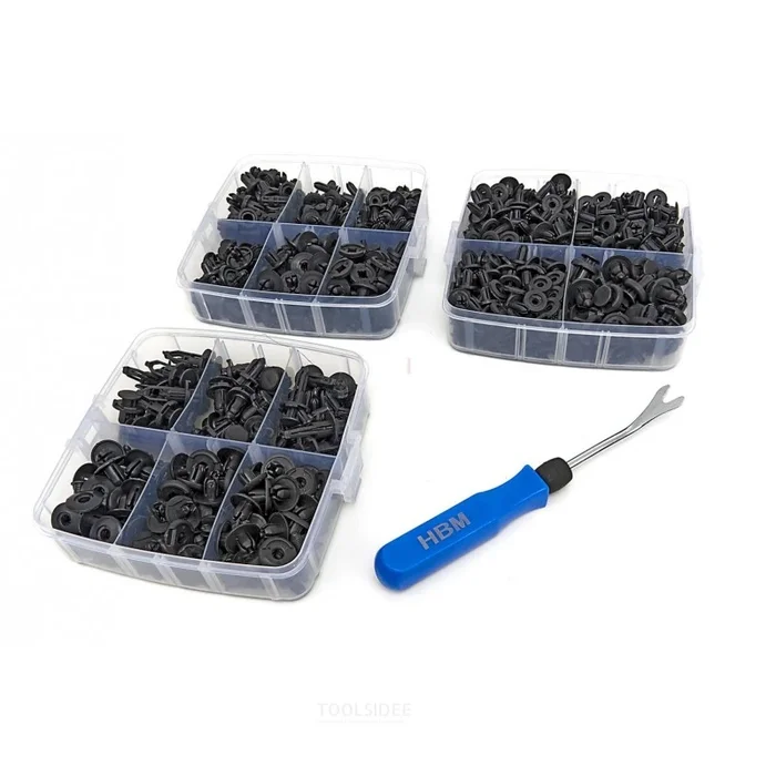 HBM Set de clips universels pour tapisseries et rivets à vis de 620 pièces, avec pince à clips pour tapisseries