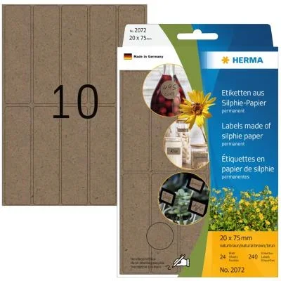 HERMA Étiquette polyvalente silphie, 20×75 mm, brun naturel