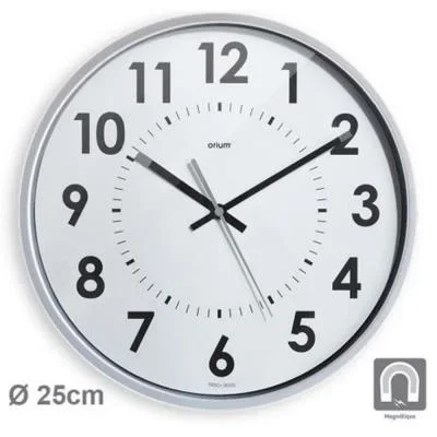 Horloge murale magnétique Orium Magneto silencieuse – Gris