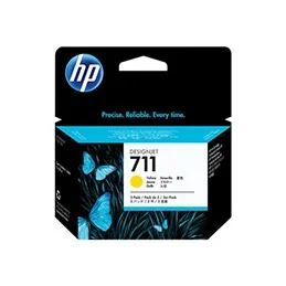 Hp 711 pack de 3 cartouches d’encre designjet jaune, 29 ml