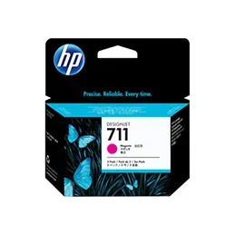 Hp 711 pack de 3 cartouches d’encre designjet magenta, 29 ml
