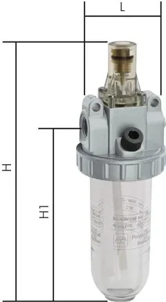 Huileur STANDARD, G 1″, standard 3, récipient métallique sans tube de visualisation