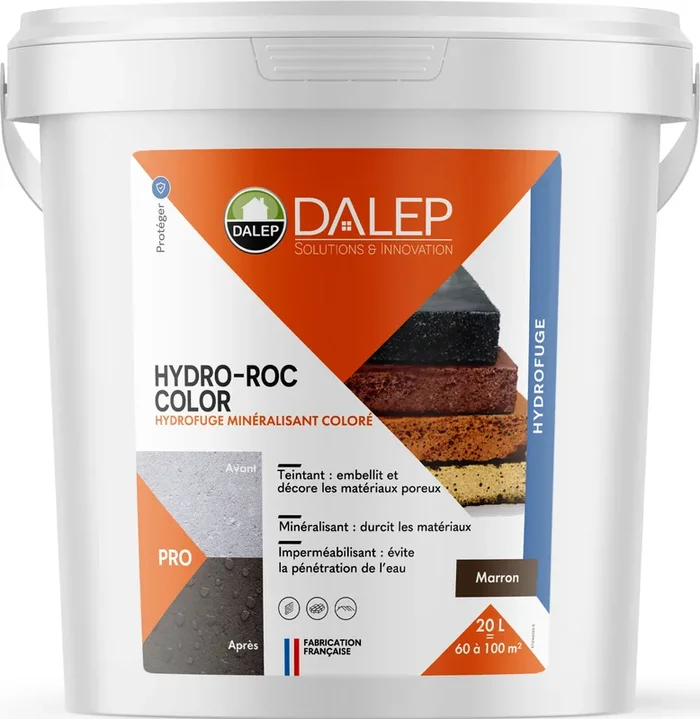 Hydrofuge Minéralisant Coloré HYDRO-ROC COLOR MARRON – Seau 20 L DALEP – 1.02.0027.06