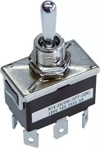 Interrupteur a levier metal 3 positions on-off-mom 3 bornes blister