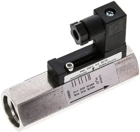 Interrupteur de débit G 1/2″ (IG), 0,8 – 3 l/min, 1.4571, pour fluides aqueux