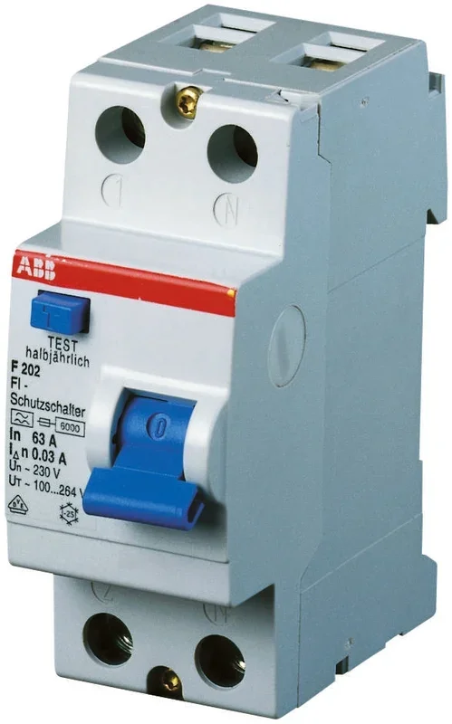 Interrupteur différentiel ABB F200, 2 Pôles, 25A, 300mA, Type A