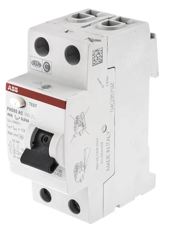 Interrupteur différentiel ABB FH200, 2 Pôles, 40A, 30mA, Type AC