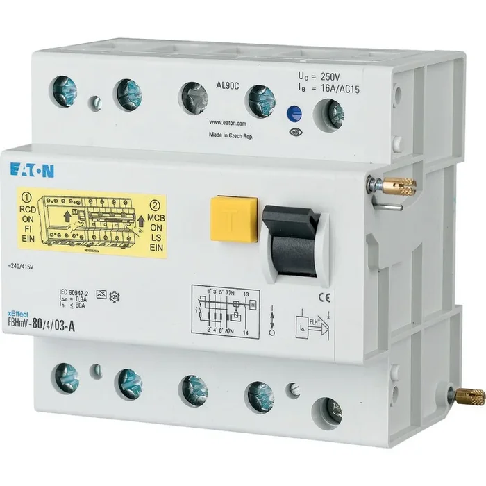 Interrupteur différentiel Eaton xEffect – FBHmV, 4 Pôles, 80A