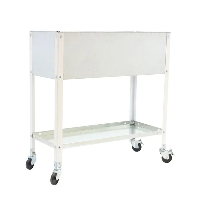 Jardinière mobile extérieure – 925x900x400 – 2 niveaux Blanc/Galvanisé – SIMON RACK – 8435104987223