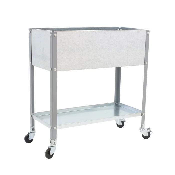 Jardinière mobile extérieure – 925x900x600 – 2 niveaux Gris/Galvanisé – SIMON RACK – 8435104987155